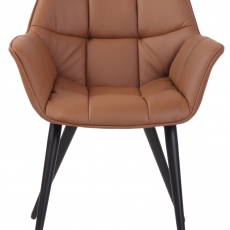 Jedálenská stolička Roseville, syntetická koža, svetlo hnedá - 2