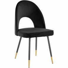 Jedálenská stolička Roy (SADA 2 ks), zamat, čierna - 4