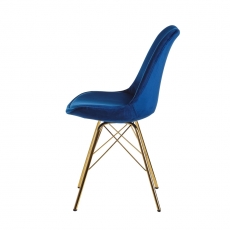 Jedálenská stolička Ruby (SET 2 ks), zamat, modrá - 6