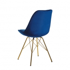 Jedálenská stolička Ruby (SET 2 ks), zamat, modrá - 7