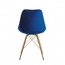 Jedálenská stolička Ruby (SET 2 ks), zamat, modrá - 8