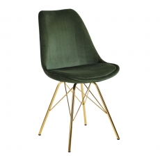 Jedálenská stolička Ruby (SET 2 ks), zamat, zelená - 3