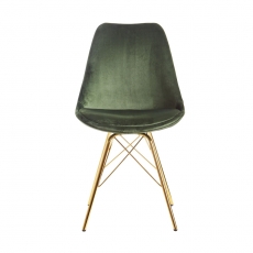 Jedálenská stolička Ruby (SET 2 ks), zamat, zelená - 5