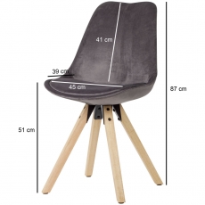 Jedálenská stolička Ruby (súprava 2 ks), sivá - 3