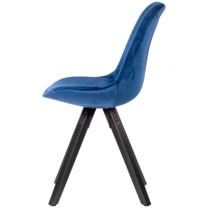 Jedálenská stolička Ruby (súprava 2 ks), zamat, modrá/čierna - 4