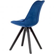 Jedálenská stolička Ruby (súprava 2 ks), zamat, modrá/čierna - 5