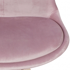 Jedálenská stolička Ruby (súprava 2 ks), zamat, ružová/čierna - 7