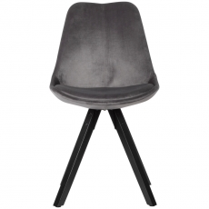 Jedálenská stolička Ruby (súprava 2 ks), zamat, sivá/čierna - 2