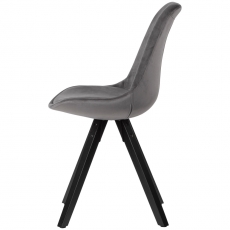 Jedálenská stolička Ruby (súprava 2 ks), zamat, sivá/čierna - 4