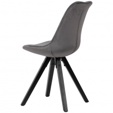 Jedálenská stolička Ruby (súprava 2 ks), zamat, sivá/čierna - 5