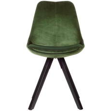 Jedálenská stolička Ruby (súprava 2 ks), zamat, zelená/čierna - 2