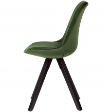 Jedálenská stolička Ruby (súprava 2 ks), zamat, zelená/čierna - 4