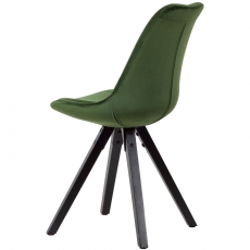 Jedálenská stolička Ruby (súprava 2 ks), zamat, zelená/čierna - 5