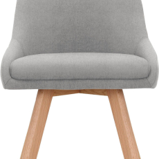 Jedálenská stolička Rudi, textil, svetlo šedá - 2