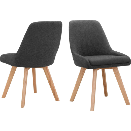 Jedálenská stolička Rudi, textil, tmavo šedá - 1