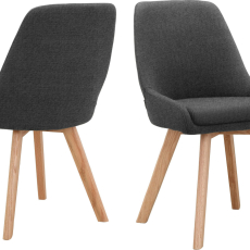 Jedálenská stolička Rudi, textil, tmavo šedá - 1