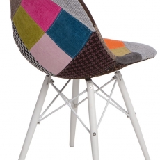 Jedálenská stolička s bielou podnožou Desire patchwork, farebná - 2