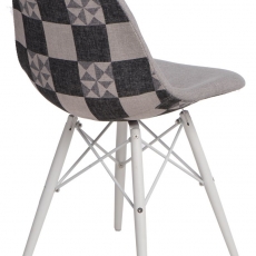 Jedálenská stolička s bielou podnožou Desire patchwork - 1