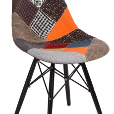 Jedálenská stolička s čiernou podnožou Desire patchwork, farebná - 1