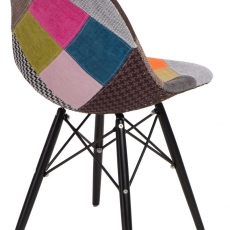 Jedálenská stolička s čiernou podnožou Desire patchwork, farebná - 2