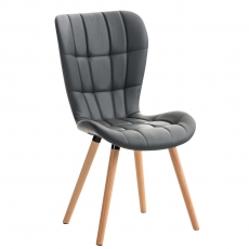 Jedálenská stolička s drevenou podnožou Adele kože (SET 2 ks) - 5