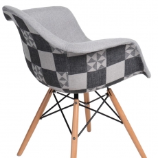 Jedálenská stolička s drevenou podnožou Blom patchwork - 1