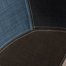 Jedálenská stolička s drevenou podnožou Blom patchwork, modrá - 3