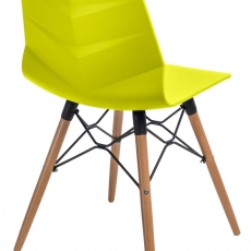 Jedálenská stolička s drevenou podnožou Limone, limetková - 2
