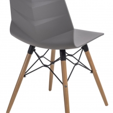 Jedálenská stolička s drevenou podnožou Limone, sivá - 2
