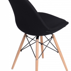 Jedálenská stolička s drevenou podnožou Norby čalúnená, čierna - 2
