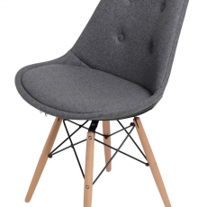 Jedálenská stolička s drevenou podnožou Norby čalúnená, sivá - 1