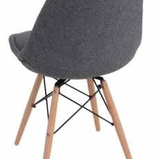 Jedálenská stolička s drevenou podnožou Norby čalúnená, sivá - 2