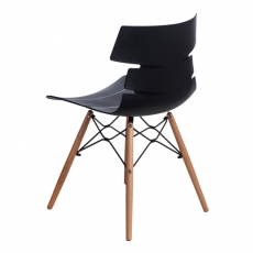 Jedálenská stolička s drevenou podnožou Stolen, čierna - 2