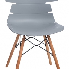 Jedálenská stolička s drevenou podnožou Stolen, sivá - 1