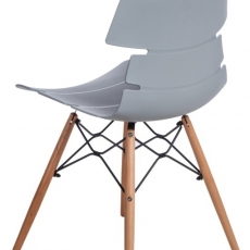 Jedálenská stolička s drevenou podnožou Stolen, sivá - 2