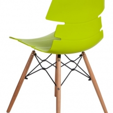 Jedálenská stolička s drevenou podnožou Stolen, zelená - 2