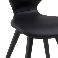 Jedálenská stolička s drevenými nohami Greta (Súprava 2 ks), čierna/čierna - 2