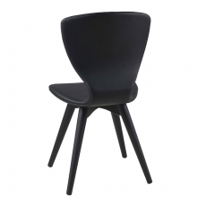 Jedálenská stolička s drevenými nohami Greta (Súprava 2 ks), čierna/čierna - 3
