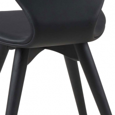 Jedálenská stolička s drevenými nohami Greta (Súprava 2 ks), čierna/čierna - 5