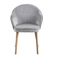 Jedálenská stolička s drevenými nohami Milena, prešívaná, sivá - 4