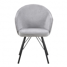 Jedálenská stolička s kovovou podnožou Milena, prešívaná, sivá - 3