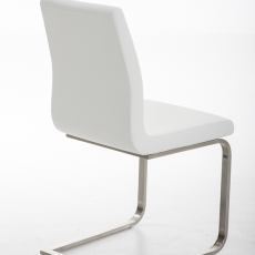 Jedálenská stolička s nerezovou podnožou Bella (SET 2 ks), biela - 5