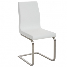 Jedálenská stolička s nerezovou podnožou Bella (SET 2 ks), biela - 1