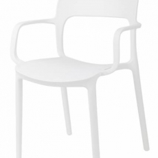 Jedálenská stolička s opierkami Blod, biela - 1