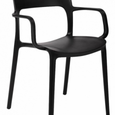 Jedálenská stolička s opierkami Blod, čierna - 1