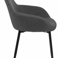 Jedálenská stolička s opierkami Candis (SET 2 ks), textil, šedá - 10