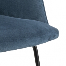 Jedálenská stolička s opierkami Casablanca (SET 2 ks), zamat, modrá - 4