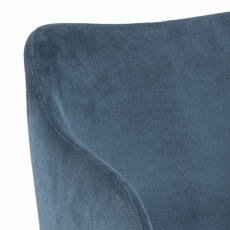 Jedálenská stolička s opierkami Casablanca (SET 2 ks), zamat, modrá - 5