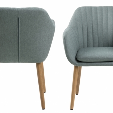 Jedálenská stolička s opierkami Ema, textil, olivová - 2