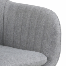 Jedálenská stolička s opierkami Ema, textil, svetlo šedá - 4